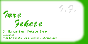 imre fekete business card